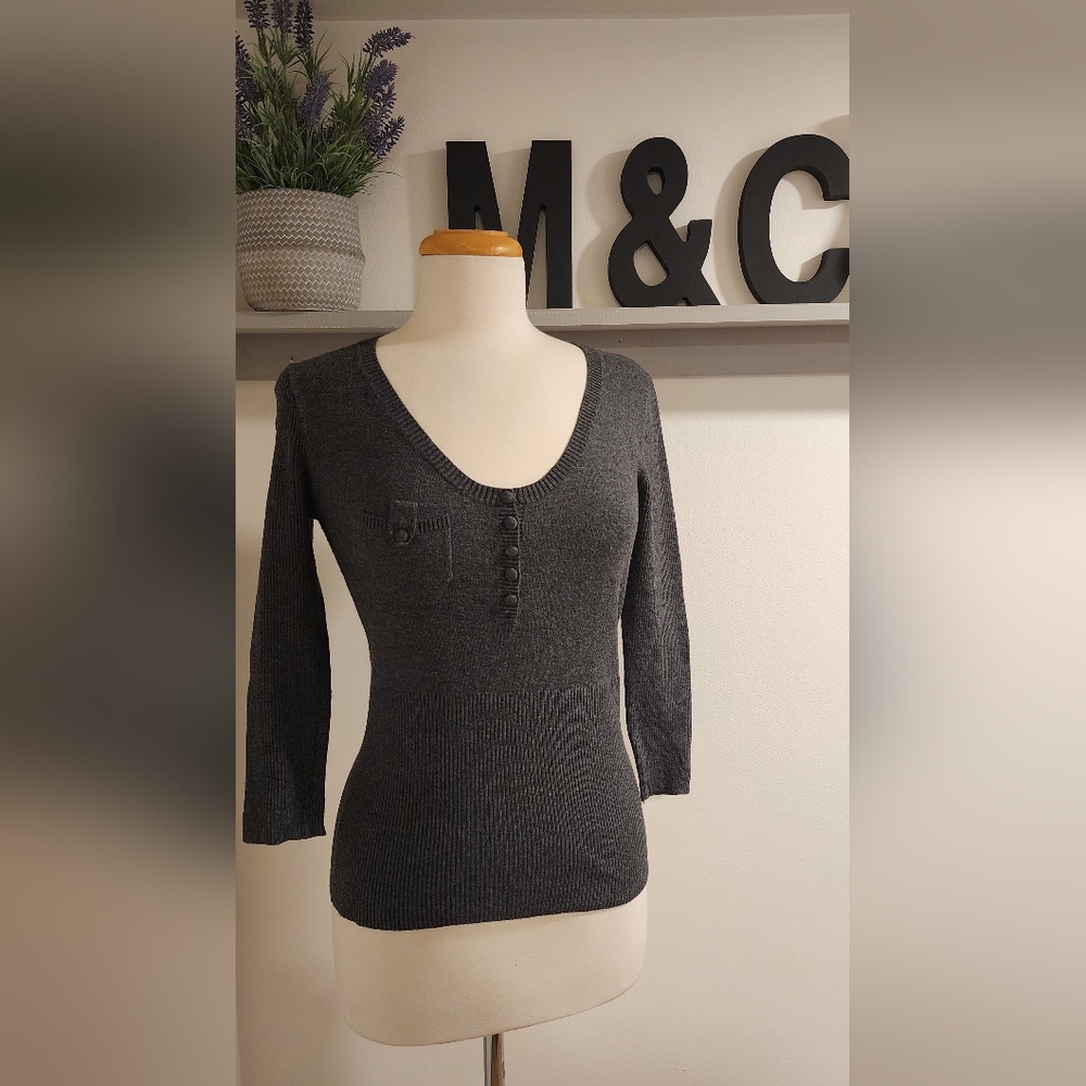 American jean Gray Medium Fitted Knit Sweater